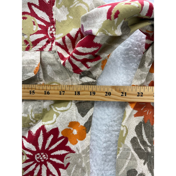 SO Blue By Sigrid Olsen Womens Jacket Coat Multicolor Floral Flap Pockets S - Picture 3 of 7